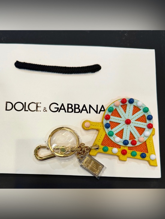 Dolce & Gabbana Accessories - Dolce & Gabbana Yellow Multicolor Enamel Ferris Wheel Keyring Bag Charm